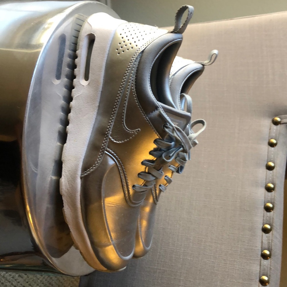 Silver NIKE short platform sneakers